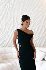 Moonlight Dancer schulterfreies Maxikleid Schwarz