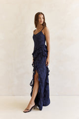Urban Elegance Maxikleid Marineblau