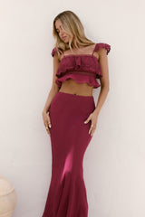 Süße Silhouette Spitzen Crop Top Beere