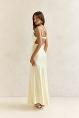 Wish From An Angel Satin Maxikleid Gelb