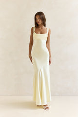 Wish From An Angel Satin Maxikleid Gelb