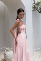 Rosewater Roads Trägerloses Maxikleid Blush