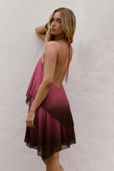 Lost In Wonder Neckholder-Minikleid Pink Ombré