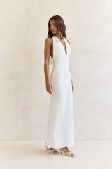 Chic By Day Neckholder Maxikleid Weiß