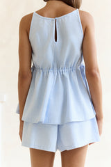 Sonnenliege Sommers Gingham Top Blau