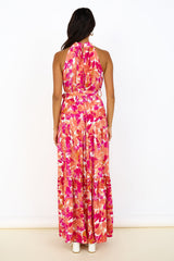Maxikleid Pfirsich Kuchen Rosa