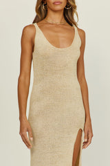SNDYS Breeze Strick-Midikleid Sand