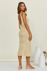 SNDYS Breeze Strick-Midikleid Sand