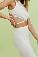 Zweites Mal Crop Top Beige