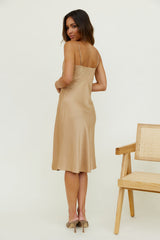 Manifestation Midikleid Braun