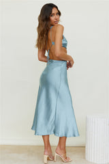 Abendsterne Midi-Kleid Hellblau