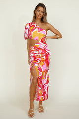 Fantasie-Maxikleid Rosa