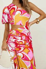Fantasie-Maxikleid Rosa