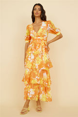 Maxikleid Inflorescence Gelb