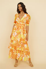 Maxikleid Inflorescence Gelb