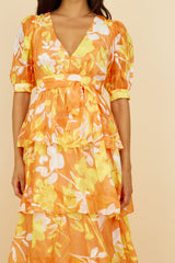 Maxikleid Inflorescence Gelb