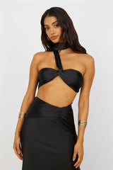 Sunset and Vine Crop Top Schwarz