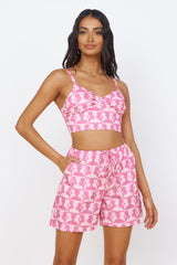 Geheimnisse des Sommers Crop Top Pink