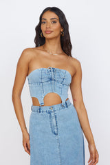 Starlit Symphony bauchfreies Jeans-Top