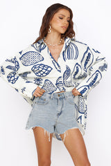 Sommerleuchtendes Hemdkleid Blau