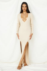 LIONESS Opulence Maxikleid Beige
