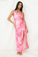 Erdbeer-Sonnenuntergang Maxikleid Pink