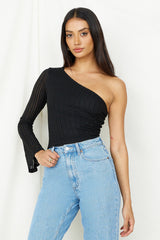 Hand On My Heart Crop Top Schwarz
