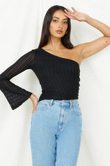 Hand On My Heart Crop Top Schwarz