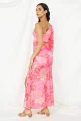 Maxikleid „Over and Over“ mit rosa Print