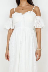 Baskisches Midikleid Weiß