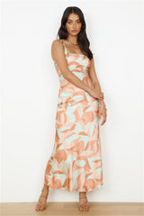 Erdzeichen Maxikleid Orange