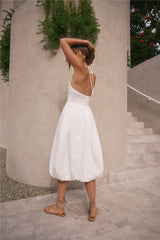 High Tide Neckholder-Midikleid Weiß