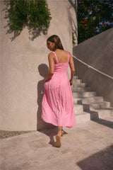 Sonntagsbrunch-Maxikleid Pink