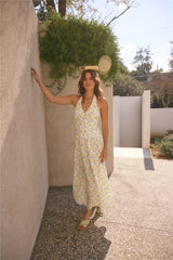 Limoncello Halter Maxikleid Gelb