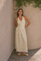 Limoncello Halter Maxikleid Gelb