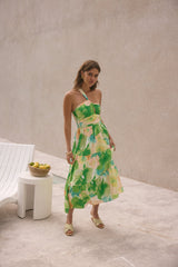 Maxikleid „Pure Satisfaction“ mit einem Ärmel in Grün
