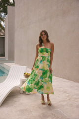 Maxikleid „Pure Satisfaction“ mit einem Ärmel in Grün