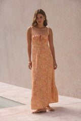 FORTUNATE ONE Florence Satinkleid Maxi Orange