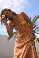 FORTUNATE ONE Florence Satinkleid Maxi Orange