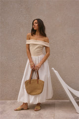 Sophisticated Nights Maxikleid mit Bubble-Saum Weiß