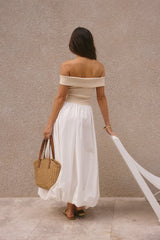Sophisticated Nights Maxikleid mit Bubble-Saum Weiß