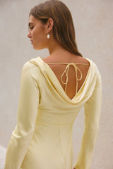 Vergissmeinnicht Satiniertes Maxikleid Butter