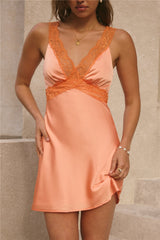 Calista Satin-Minikleid Orange