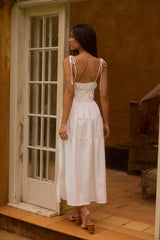 Luxe Horizon Maxikleid Weiß