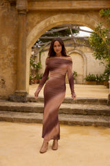 Anmutiges Wiesen-Maxikleid Braun