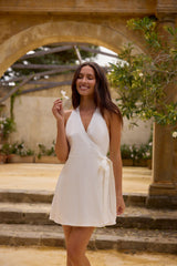Lucia Mini-Leinenkleid Weiß