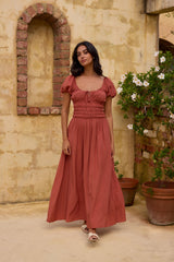 Maxikleid Abend- und Morgenrot Braun