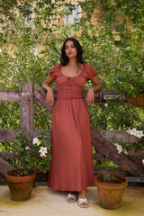 Maxikleid Abend- und Morgenrot Braun