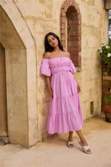 Lush Petal Maxikleid Rosa
