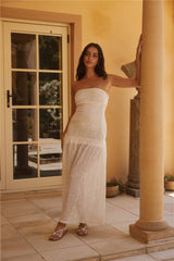 Midnight Radiance Kleid Trägerloses Kleid Creme